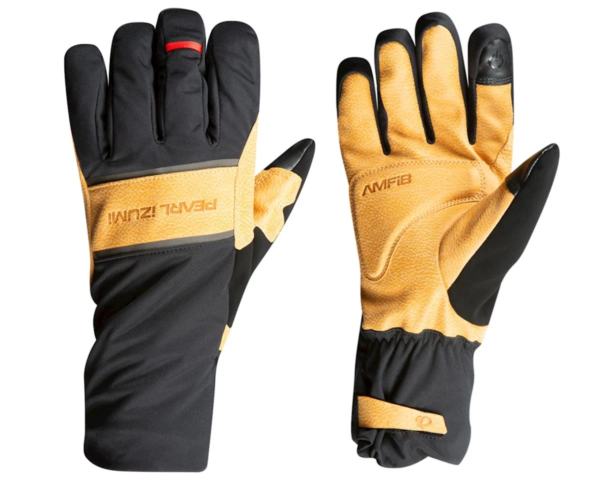 Pearl iZUMi AmFIB Gel Gloves (Black/Dark Tan) (M)